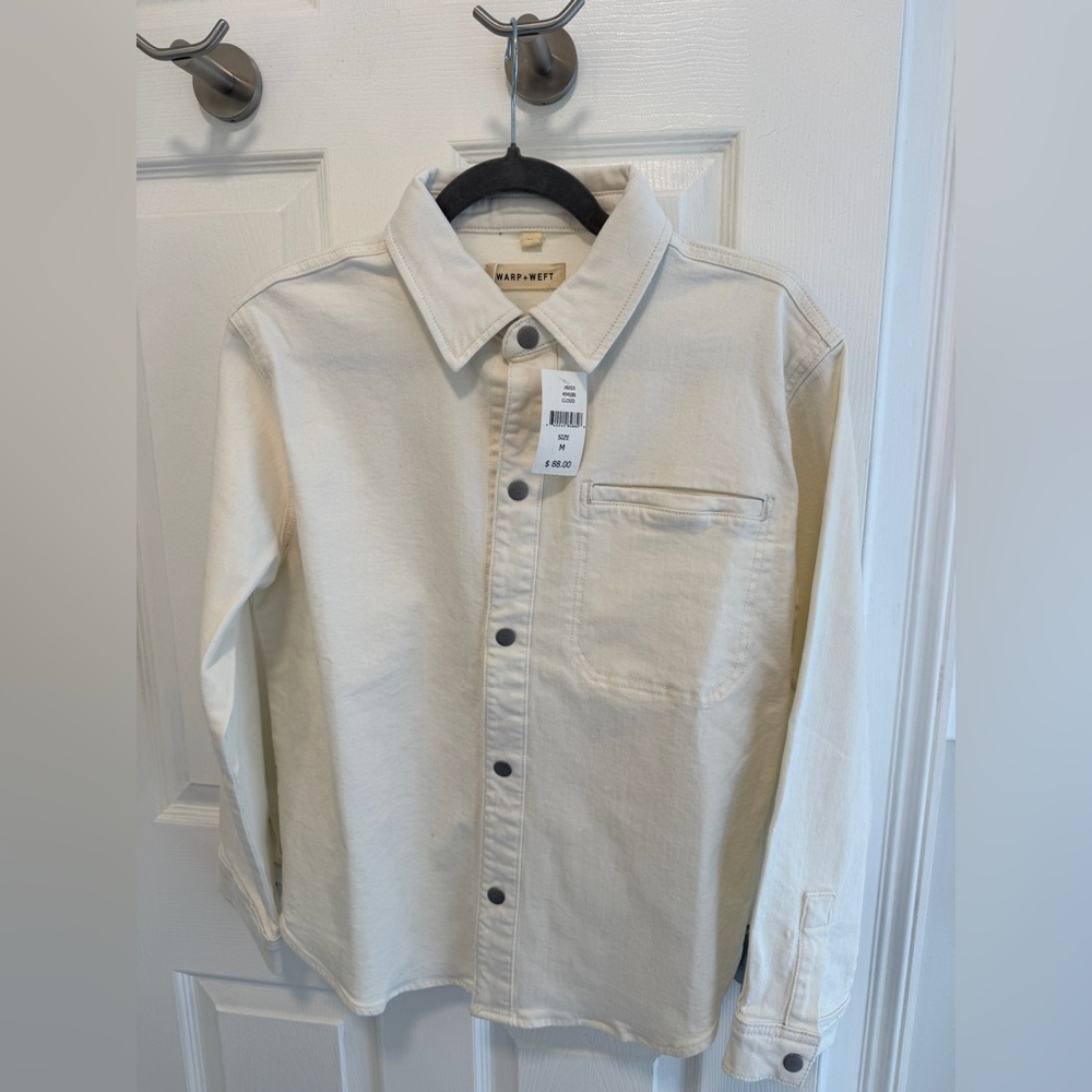 New Warp + Weft white shirt jacket